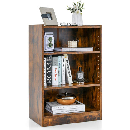 Open storage bookshelf with detachable shelves for creating larger compartments when needed