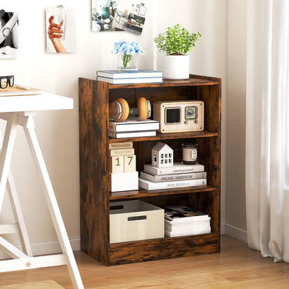 Versatile shelving unit for displaying books, decorations, photos, plants and storage boxes