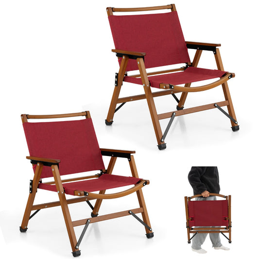 Costway Patio Folding Portable Outdoor Chair for Camping, Fishing, Picnic-2 pieces
