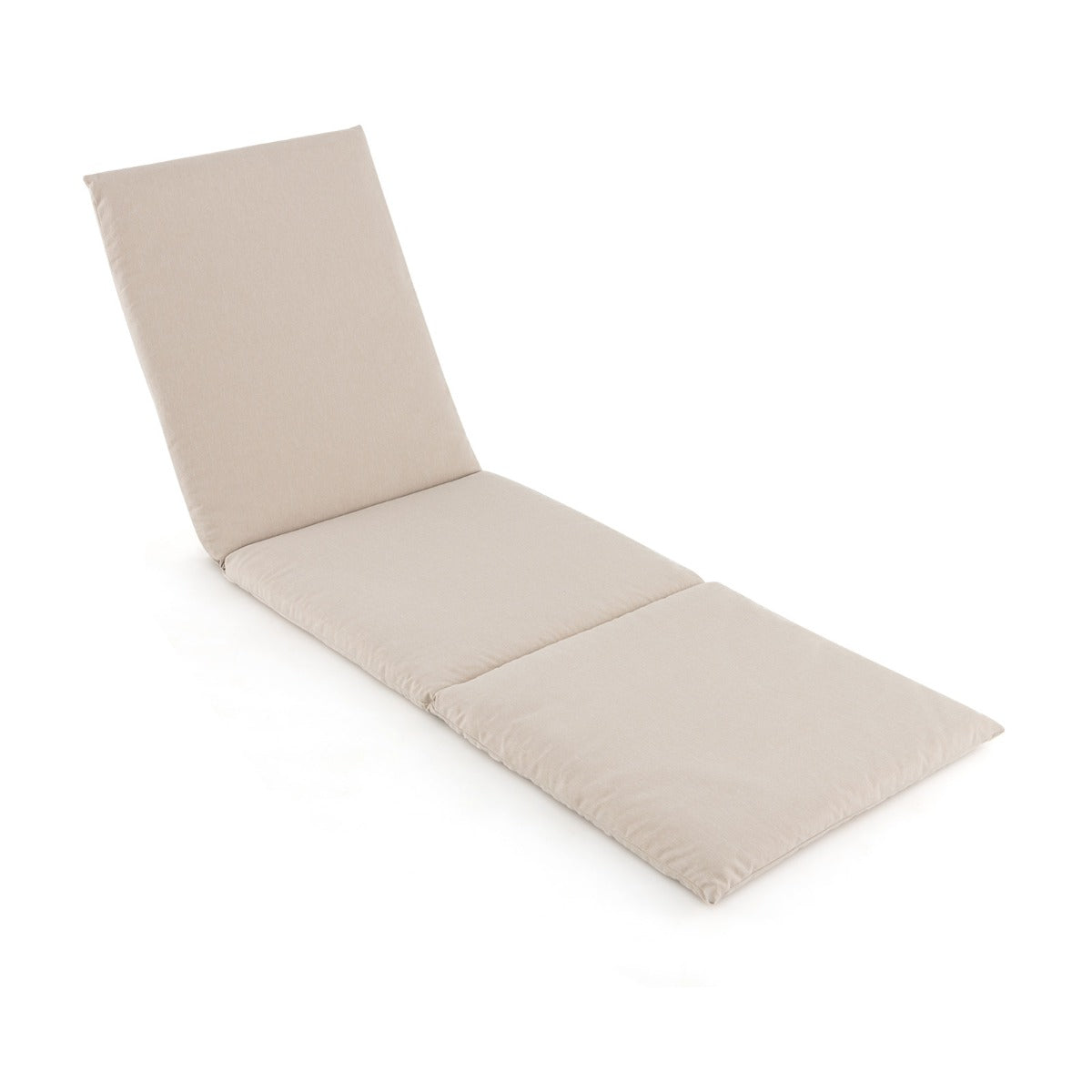 Outdoor Chaise Lounge Cushion with Hook and Loop Fastener Fixing Straps-Beige
