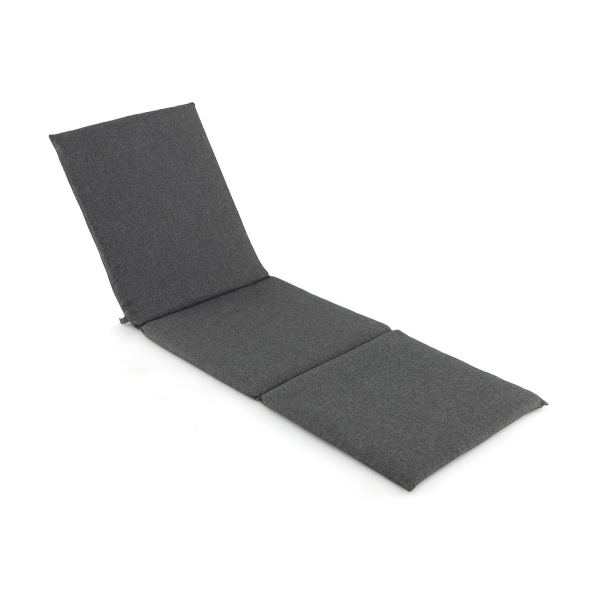 Outdoor Chaise Lounge Cushion with Hook and Loop Fastener Fixing Straps-Dark Grey