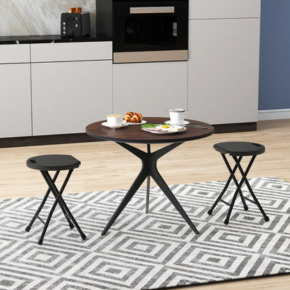 Pre-assembled folding stools require no tools or installation before use