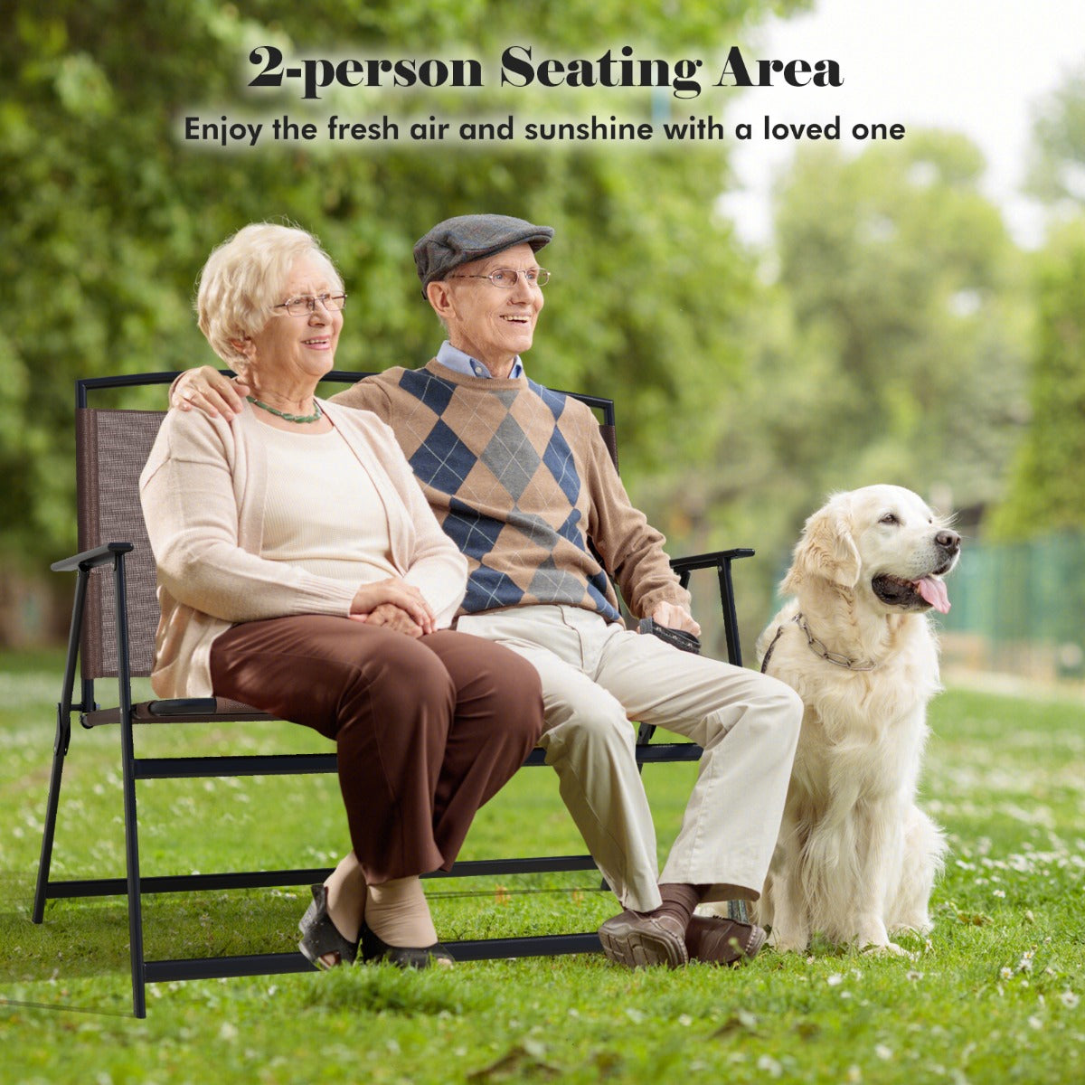 No-assembly design lets you enjoy the outdoor loveseat immediately after taking it from the box