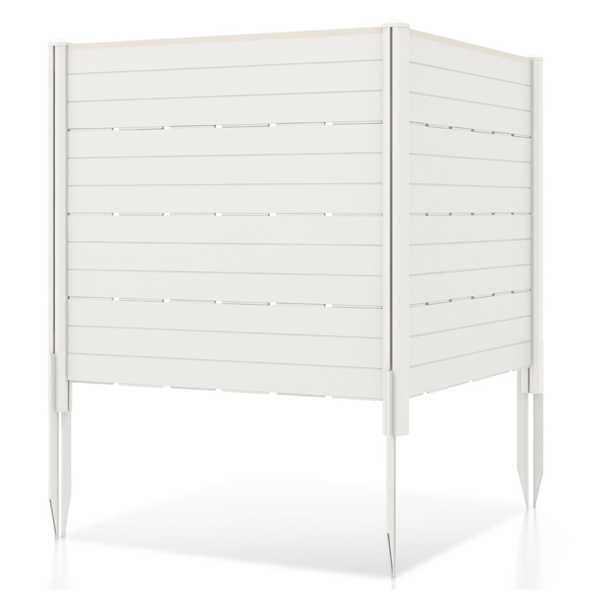 120x115 cm Outdoor Privacy Screen, Weatherproof HDPE Fence - White