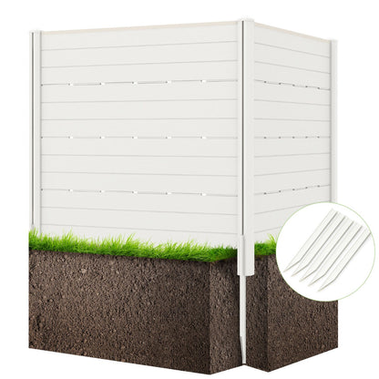 120x115 cm Outdoor Privacy Screen, Weatherproof HDPE Fence - White