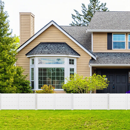 120x115 cm Outdoor Privacy Screen, Weatherproof HDPE Fence - White