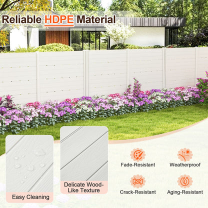 120x115 cm Outdoor Privacy Screen, Weatherproof HDPE Fence - White