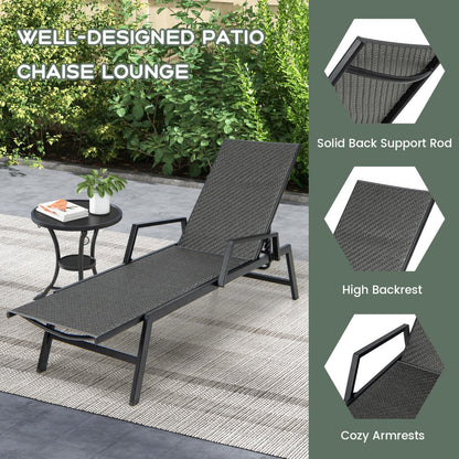 Machine-woven rattan surface is durable and easy to coordinate with modern outdoor decor