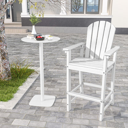 Costway Outdoor HDPE Tall Bar Adirondack Chair Patio Chair 30 Inches Seat Height-White