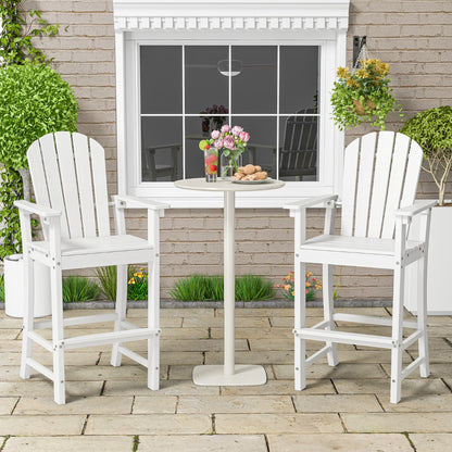 Costway Outdoor HDPE Tall Bar Adirondack Chair Patio Chair 30 Inches Seat Height-White