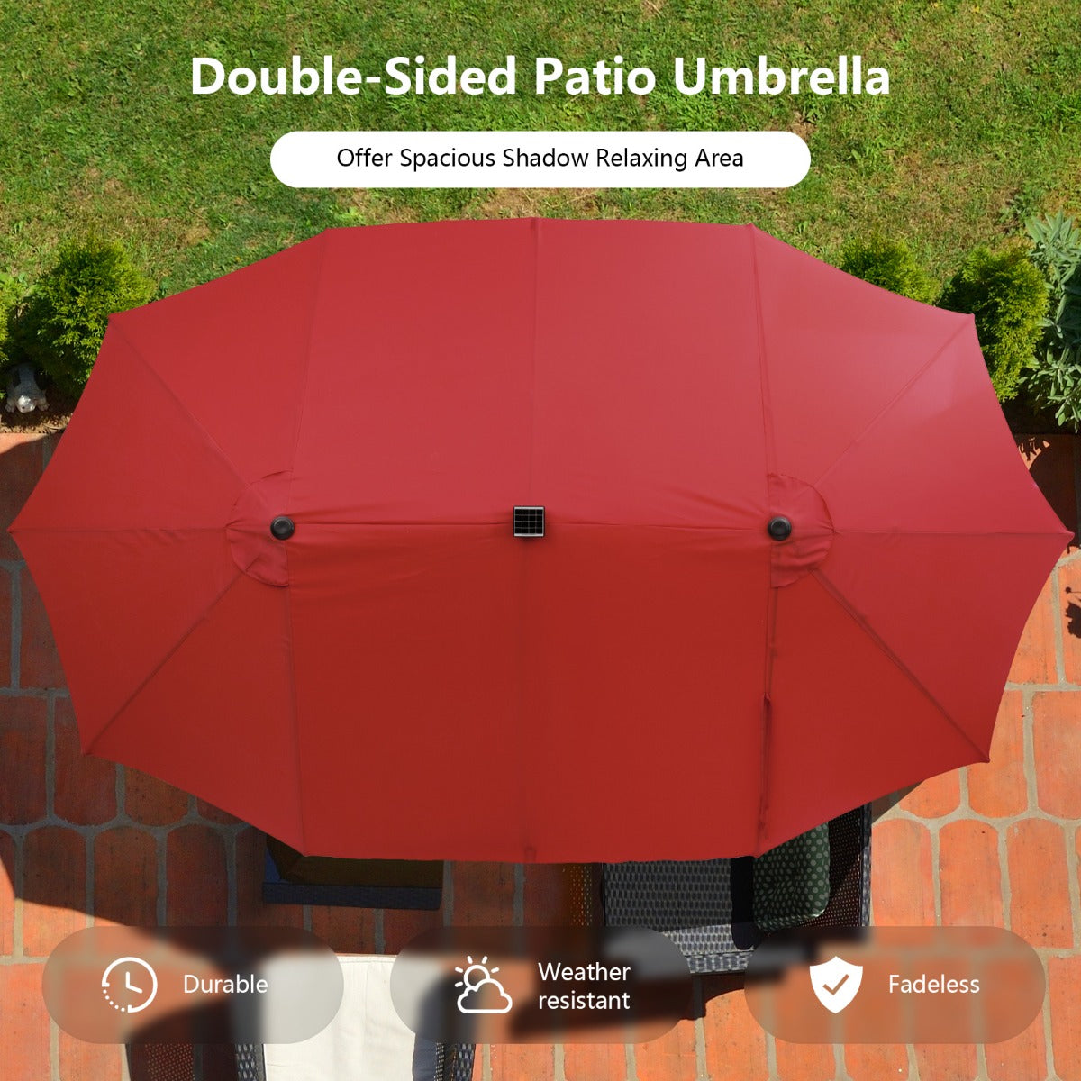 PA-coated polyester canopy resists fading and wear while protecting against sunlight and light rain