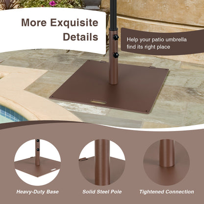 Outdoor Umbrella Stand with Rolling Wheels and Handle