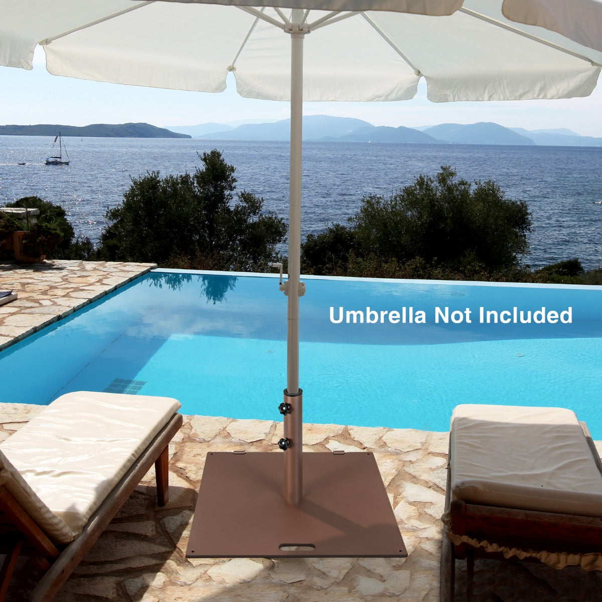 Outdoor Umbrella Stand with Rolling Wheels and Handle