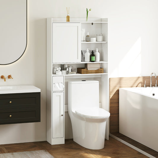 Over the Toilet Cabinet Space-saving Bathroom Storage Organizer-White