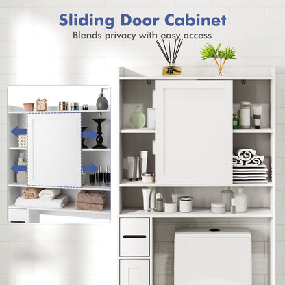 Over the Toilet Cabinet Space-saving Bathroom Storage Organizer-White