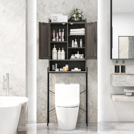 Costway Over the Toilet Storage Cabinet with Double Doors for Bathroom Laundry
