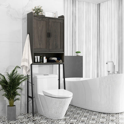 Dual anti-toppling devices secure the bathroom organizer firmly to the wall for added safety
