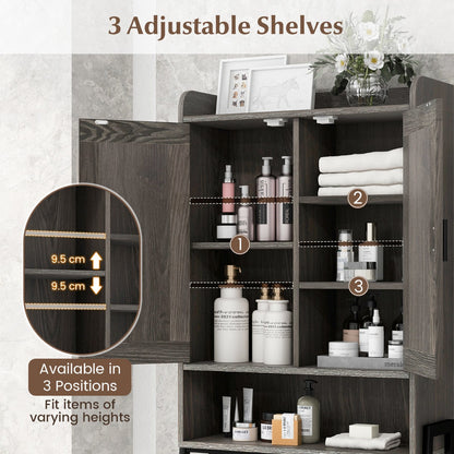 Farmhouse-style toilet storage cabinet adds timeless charm to bathrooms, laundry rooms, and drying areas