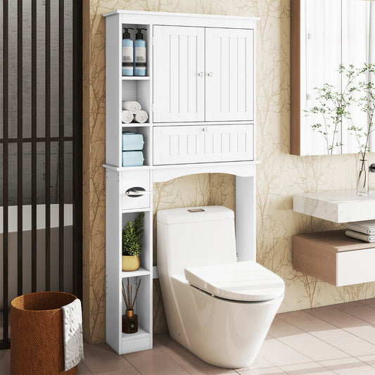 Over the Toilet Storage Cabinet Space-Saving Storage Organizer-White