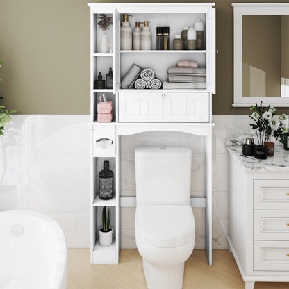 Over the Toilet Storage Cabinet Space-Saving Storage Organizer-White