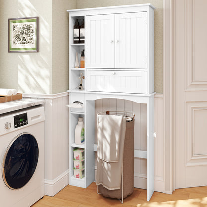 Over the Toilet Storage Cabinet Space-Saving Storage Organizer-White