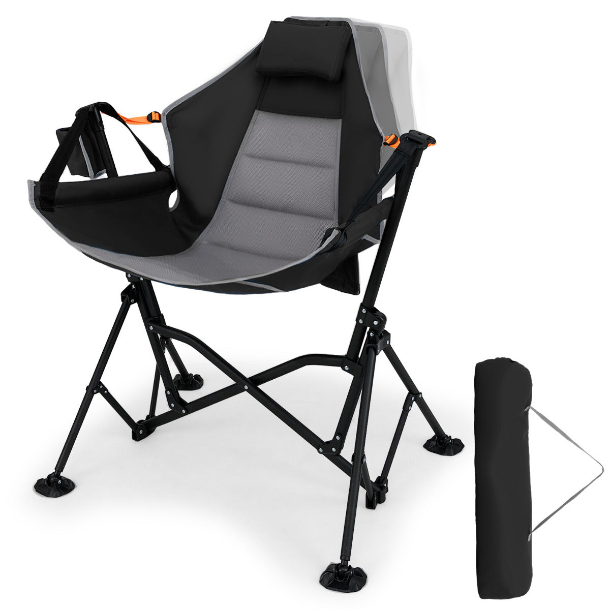 Oversized Hammock Camping Chair Foldable Swing Chair-Black