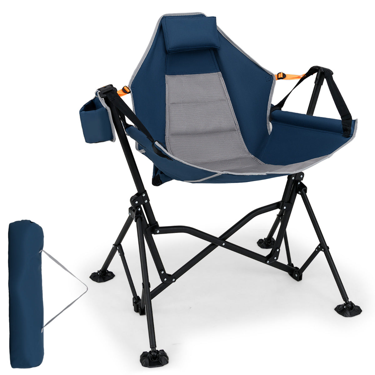 Oversized Hammock Camping Chair Foldable Swing Chair-Blue