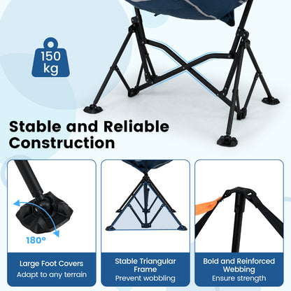 Oversized Hammock Camping Chair Foldable Swing Chair-Blue