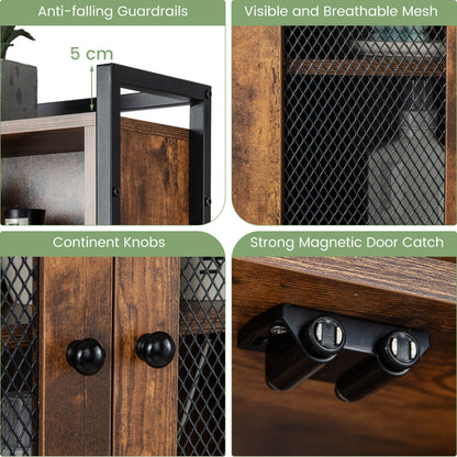 Over-The-Toilet Storage Cabinet Bathroom Organizer with 2 Doors-Brown