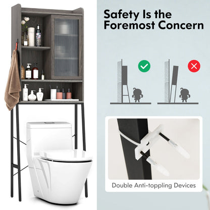 Easy-assembly bathroom space saver with waterproof surface and convenient wipe-clean maintenance
