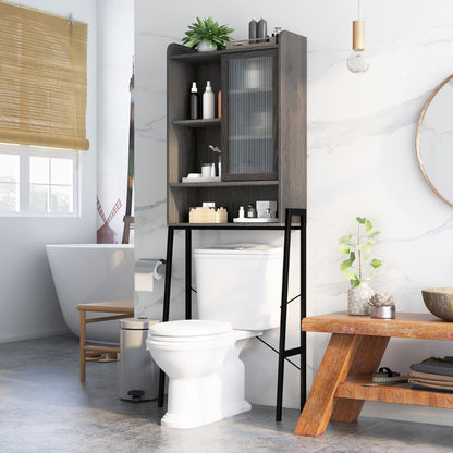 Adjustable bathroom shelves provide flexible storage for toiletries, towels, and items of different heights