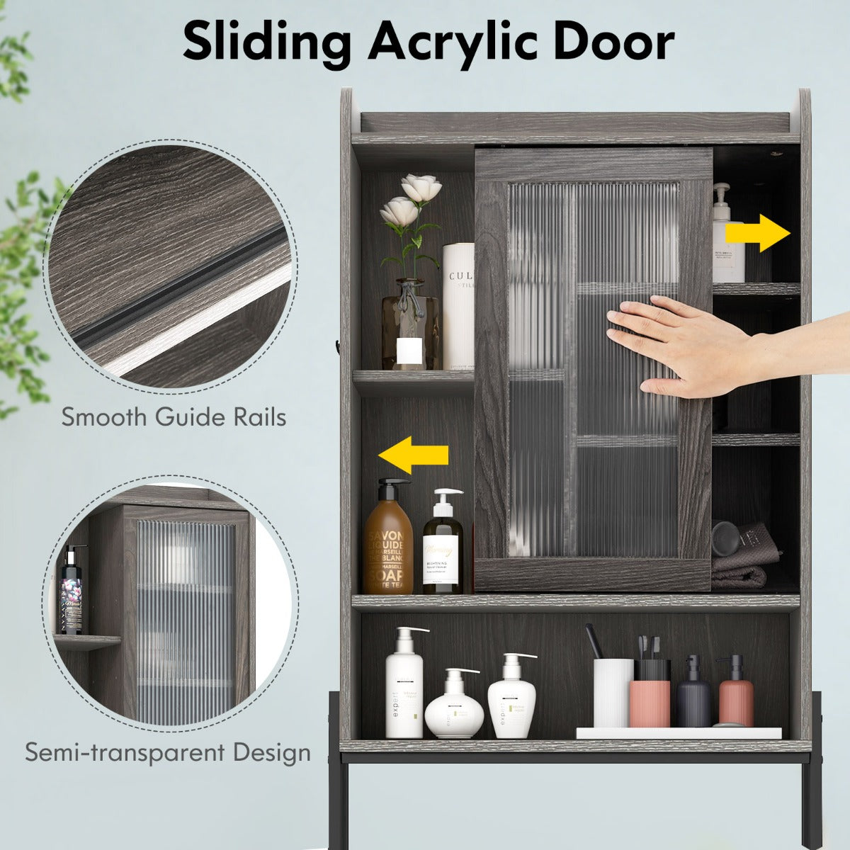 Farmhouse bathroom storage organizer fits most toilets and keeps daily necessities neatly arranged