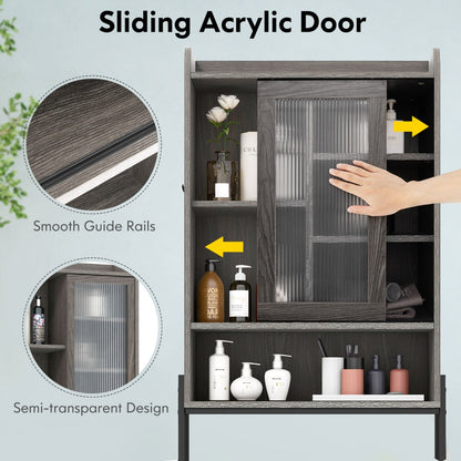 Farmhouse bathroom storage organizer fits most toilets and keeps daily necessities neatly arranged