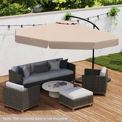 Patio Cantilever Offset Hanging Umbrella with Cover Easy Tilt Adjustment-Beige