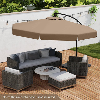 Patio Cantilever Offset Hanging Umbrella with Cover Easy Tilt Adjustment-Walnut
