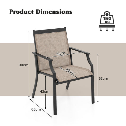 4-Piece Outdoor Patio Chairs with Breathable Seats and Ergonomic Design
