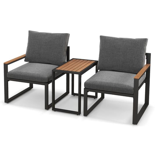 Rustproof aluminum outdoor sofa set provides lightweight strength and dependable support for patio relaxation