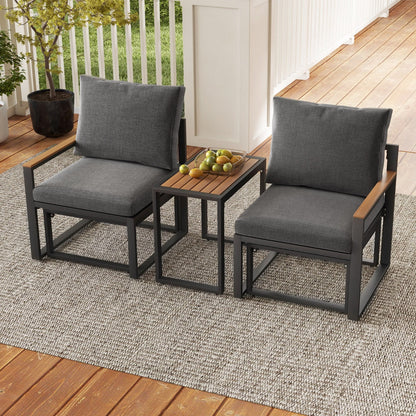 Modular three-piece patio sofa set allows flexible arrangements for backyards, porches, and poolside spaces
