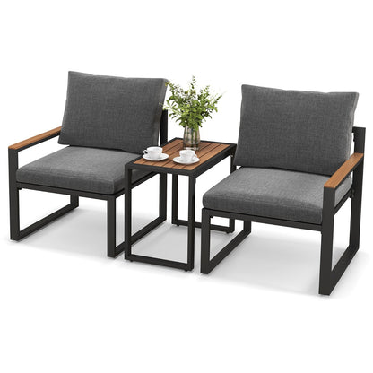 Two outdoor chairs can be combined into a double chair for versatile seating and entertaining arrangements