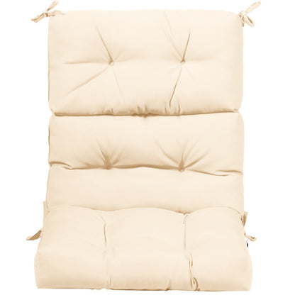Patio High Back Chair Cushion Chair Seat Pads with Non-slip Rope Belts-Beige