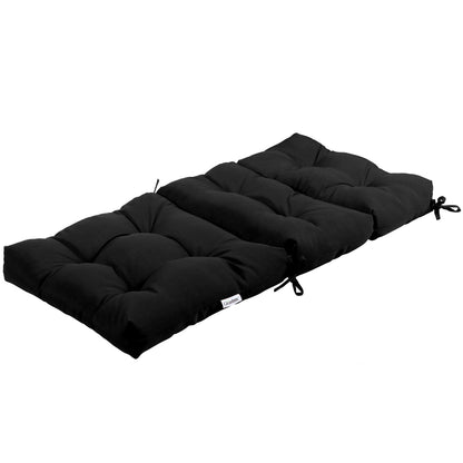 Patio High Back Chair Cushion Chair Seat Pads with Non-slip Rope Belts-Black