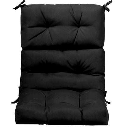 Patio High Back Chair Cushion Chair Seat Pads with Non-slip Rope Belts-Black