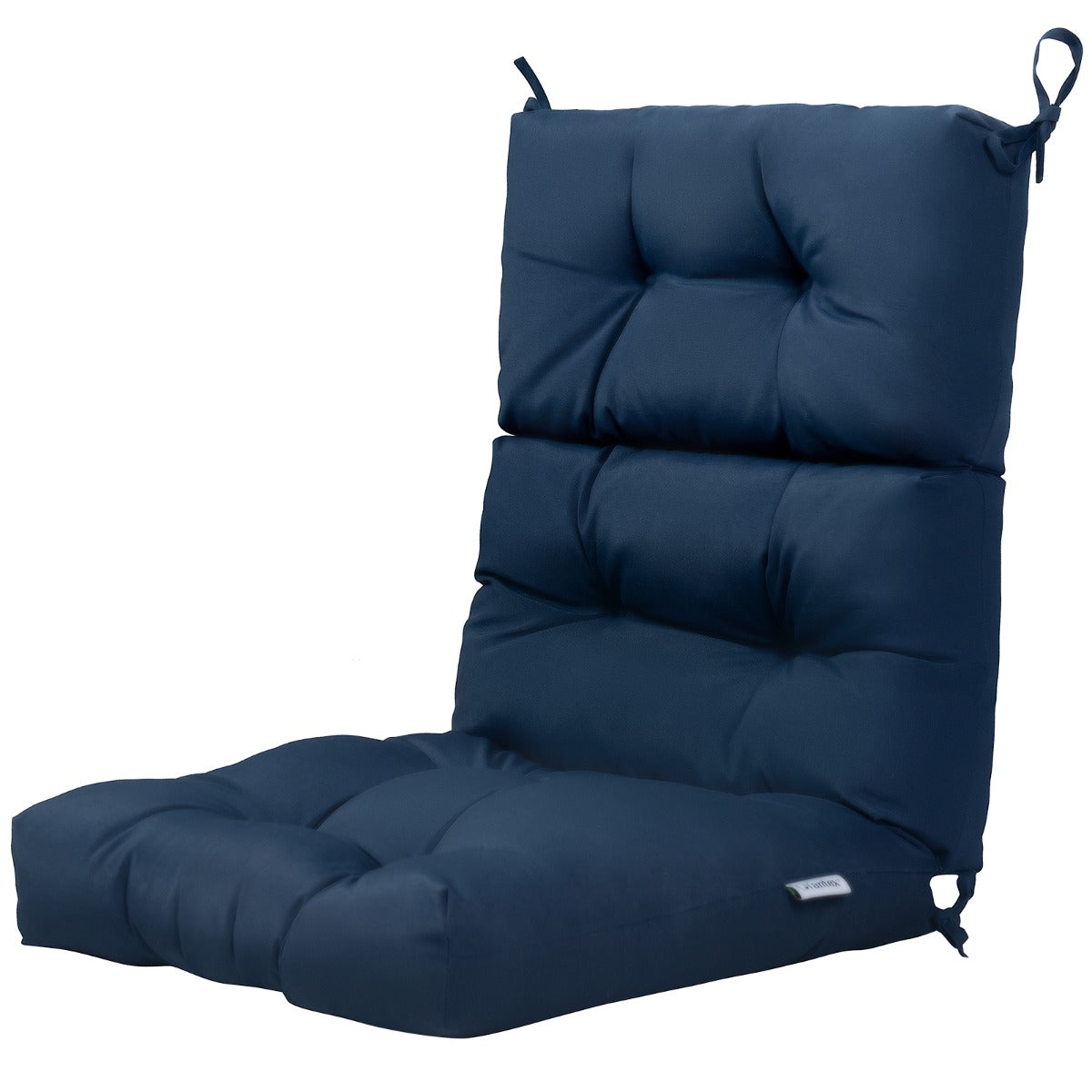 Patio High Back Chair Cushion Chair Seat Pads with Non-slip Rope Belts-Blue