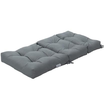 Patio High Back Chair Cushion Chair Seat Pads with Non-slip Rope Belts-Grey