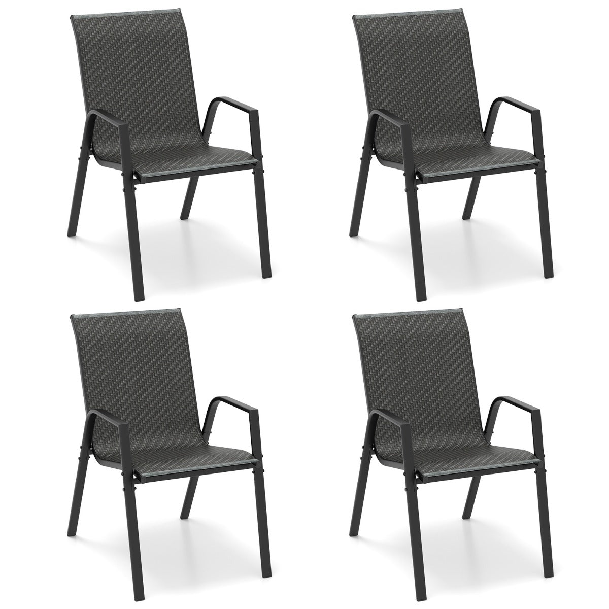 Durable woven PE rattan seats and backrests resist fading for reliable outdoor seating
