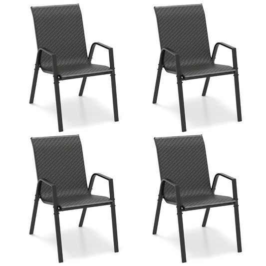 Durable woven PE rattan seats and backrests resist fading for reliable outdoor seating