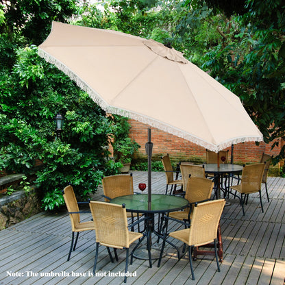 Costway 2.8M Patio Umbrella with Crank Handle and Push Button Tilt-Beige