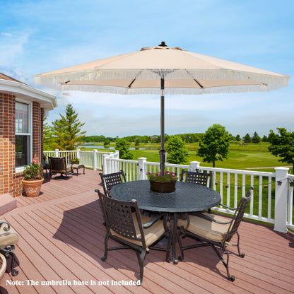Costway 2.8M Patio Umbrella with Crank Handle and Push Button Tilt-Beige