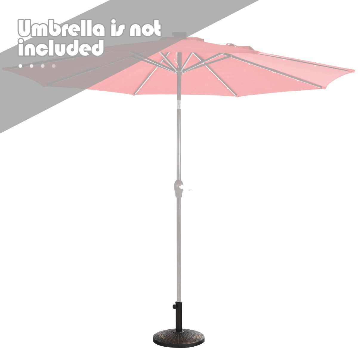 12kg Bronze Resin Patio Umbrella Base with Adjustable Knob and Rattan Design