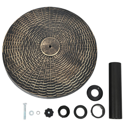 12kg Bronze Resin Patio Umbrella Base with Adjustable Knob and Rattan Design